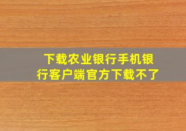 下载农业银行手机银行客户端官方下载不了