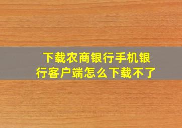 下载农商银行手机银行客户端怎么下载不了