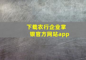 下载农行企业掌银官方网站app