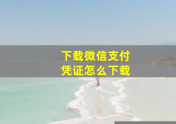 下载微信支付凭证怎么下载