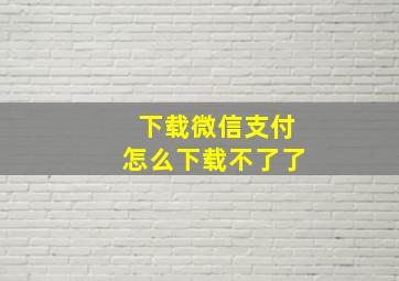 下载微信支付怎么下载不了了