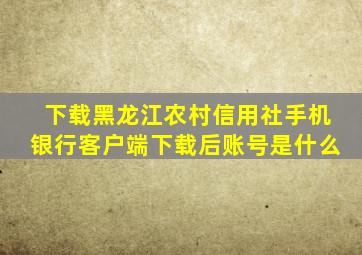 下载黑龙江农村信用社手机银行客户端下载后账号是什么