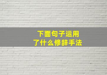 下面句子运用了什么修辞手法