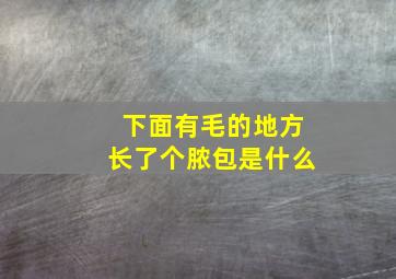 下面有毛的地方长了个脓包是什么