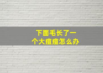 下面毛长了一个大痘痘怎么办