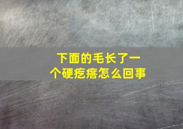 下面的毛长了一个硬疙瘩怎么回事