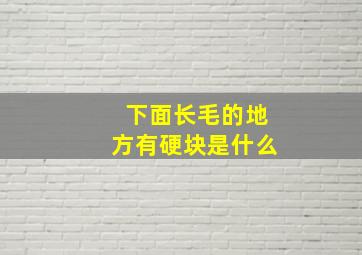 下面长毛的地方有硬块是什么