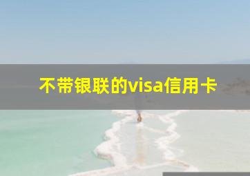 不带银联的visa信用卡