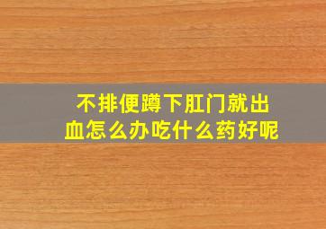 不排便蹲下肛门就出血怎么办吃什么药好呢