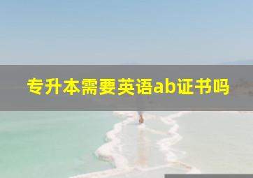 专升本需要英语ab证书吗