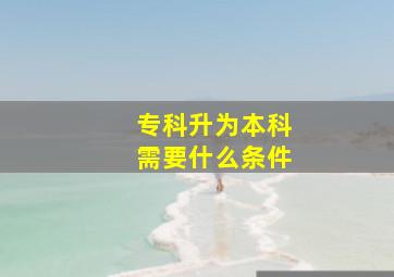 专科升为本科需要什么条件