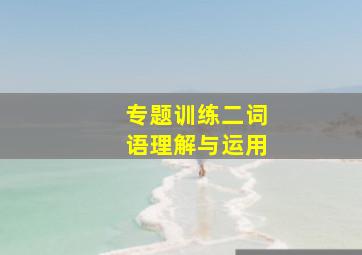 专题训练二词语理解与运用