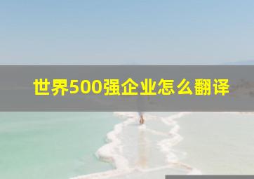 世界500强企业怎么翻译