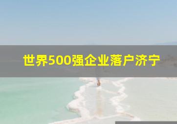 世界500强企业落户济宁