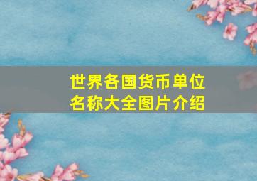 世界各国货币单位名称大全图片介绍