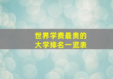 世界学费最贵的大学排名一览表