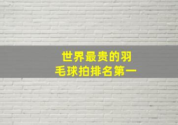 世界最贵的羽毛球拍排名第一