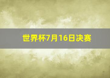 世界杯7月16日决赛