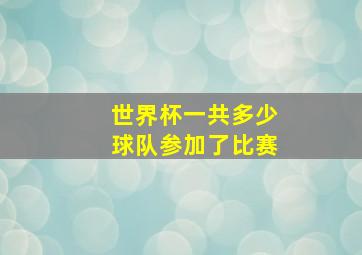 世界杯一共多少球队参加了比赛