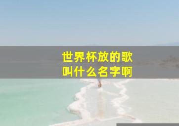 世界杯放的歌叫什么名字啊