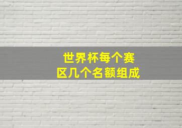 世界杯每个赛区几个名额组成