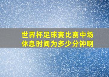 世界杯足球赛比赛中场休息时间为多少分钟啊