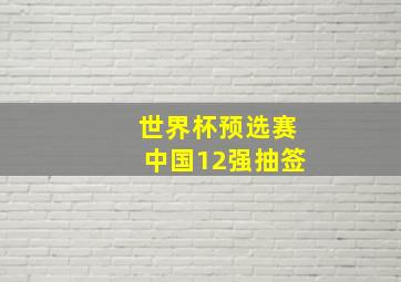 世界杯预选赛中国12强抽签