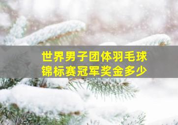 世界男子团体羽毛球锦标赛冠军奖金多少