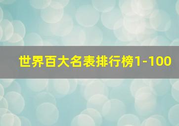 世界百大名表排行榜1-100