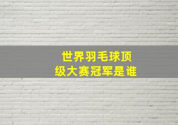 世界羽毛球顶级大赛冠军是谁