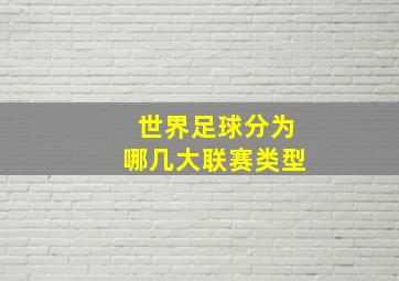 世界足球分为哪几大联赛类型