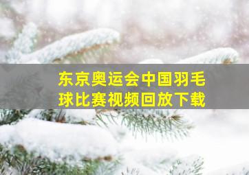 东京奥运会中国羽毛球比赛视频回放下载