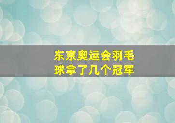 东京奥运会羽毛球拿了几个冠军