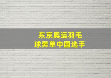 东京奥运羽毛球男单中国选手