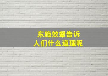 东施效颦告诉人们什么道理呢