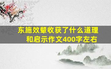 东施效颦收获了什么道理和启示作文400字左右