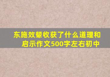 东施效颦收获了什么道理和启示作文500字左右初中