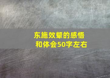 东施效颦的感悟和体会50字左右