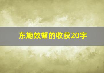 东施效颦的收获20字