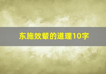 东施效颦的道理10字