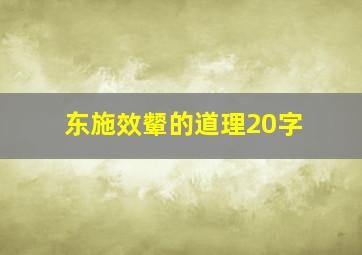 东施效颦的道理20字