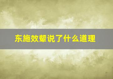 东施效颦说了什么道理