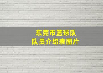 东莞市篮球队队员介绍表图片