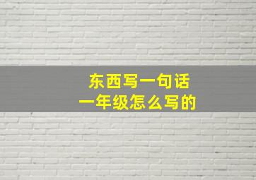 东西写一句话一年级怎么写的