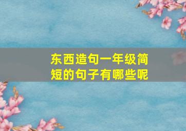 东西造句一年级简短的句子有哪些呢