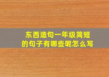 东西造句一年级简短的句子有哪些呢怎么写