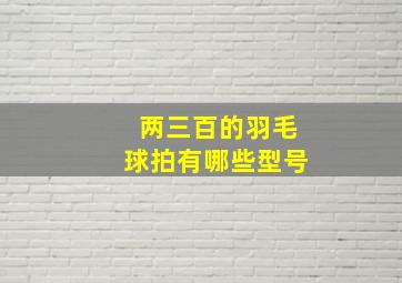 两三百的羽毛球拍有哪些型号