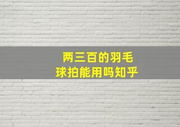 两三百的羽毛球拍能用吗知乎