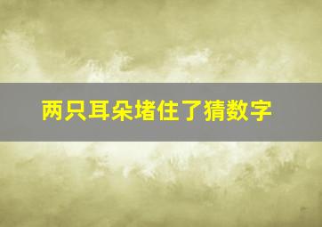 两只耳朵堵住了猜数字