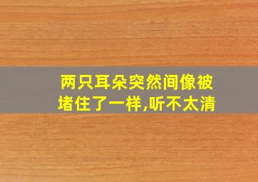 两只耳朵突然间像被堵住了一样,听不太清